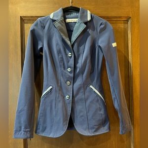 Navy Women's Equestrian-Style Blazer Jacket
